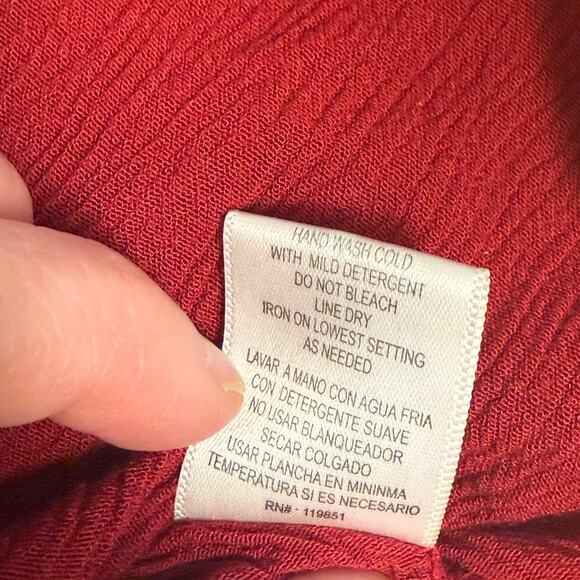 SOULMATES Off the Shoulder Flowy Ruffled Red Blouse, Size: M - Picture 4 of 7